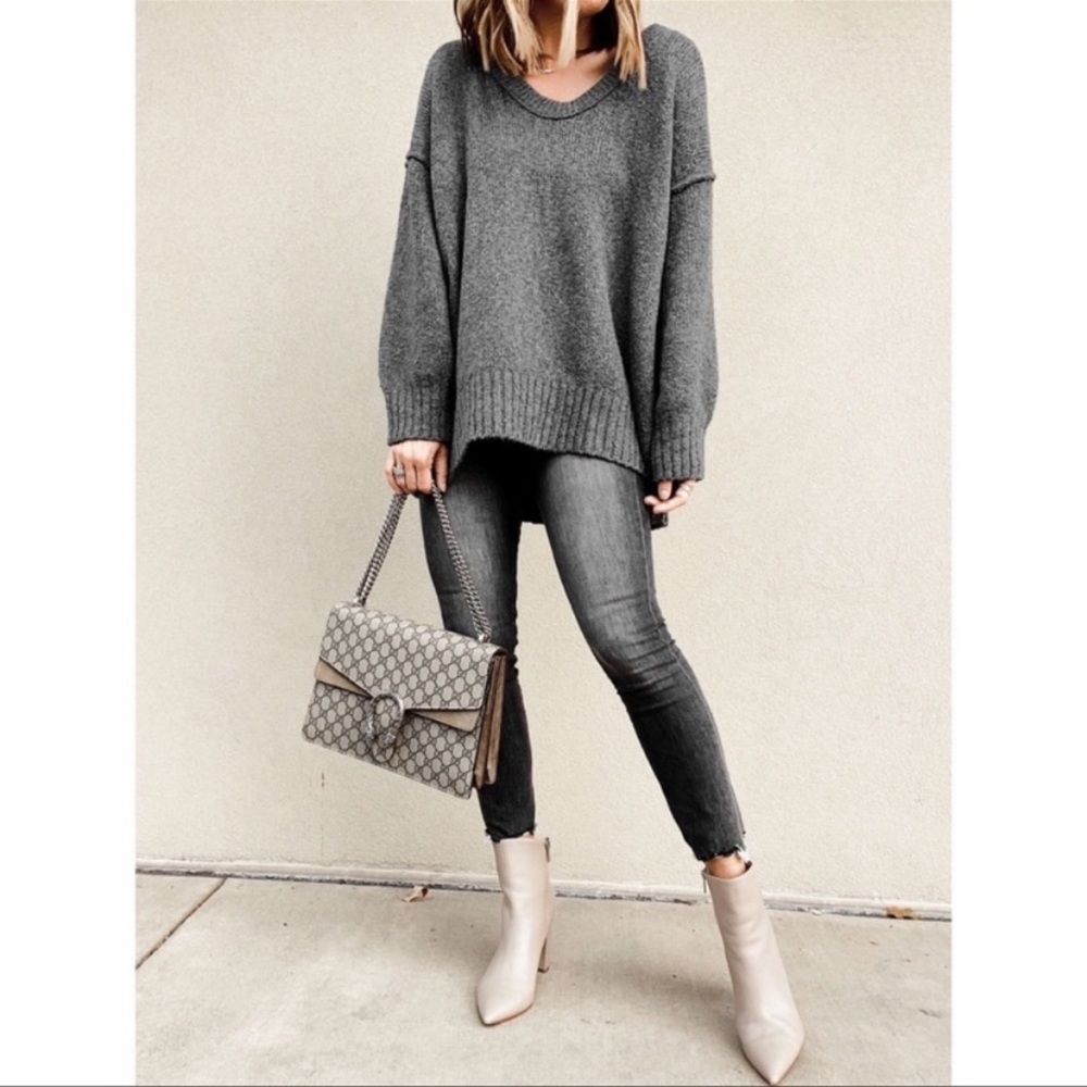Free people scooped neck oversized sweater size XL